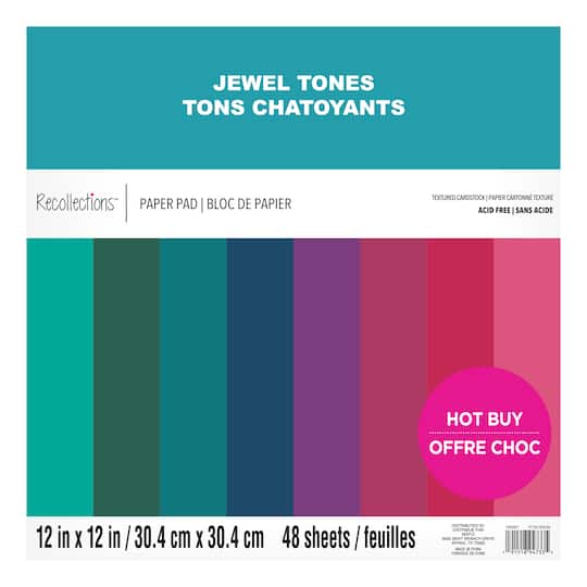 Buy The Jewel Tones Textured Cardstock Pad By Craft Smart 12 X 12 At Michaels